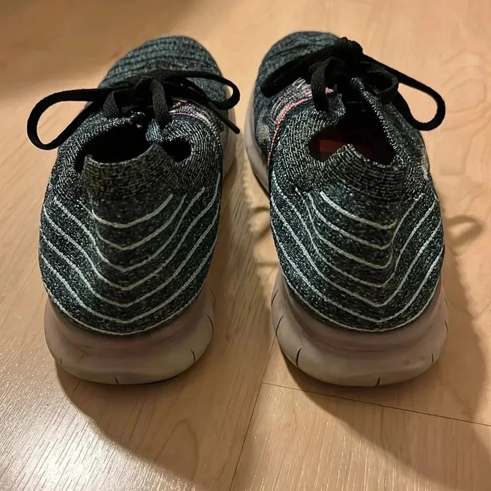 Nike Free RN Flyknit Running Shoes Sneakers Blue Women’s 8.5 - Picture 3 of 10